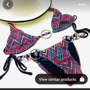 Beach Bunny Bronze Zig Zag Tie Bottom